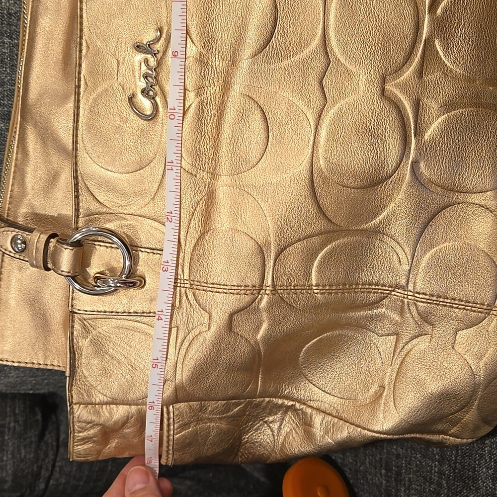 Coach Gold Metallic EmbossedTote East West - Picture 11 of 12